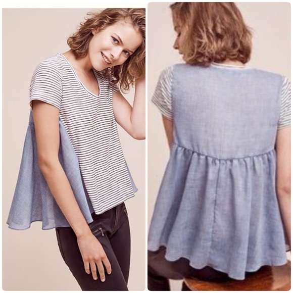 Anthropologie Tops - Deletta Anthropologie Striped Tee sz M